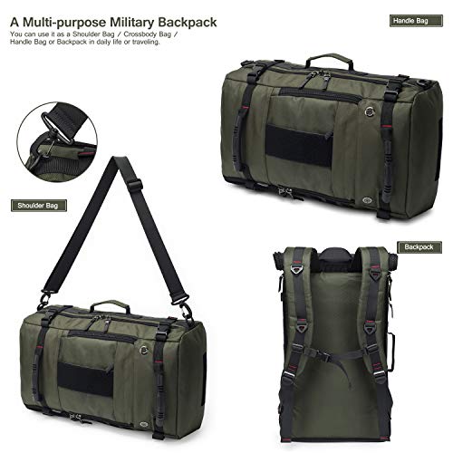 Mardingtop 40L Duffle Backpack Molle Travel Sports Gym Carry-On Bag for Men Women 6346-Black