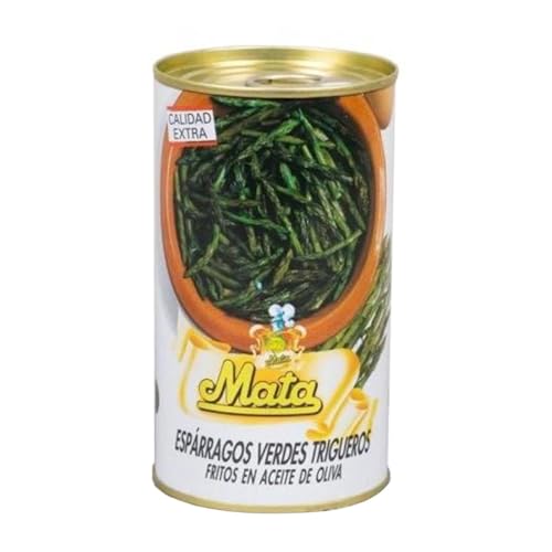 Espárragos verdes trigueros Gourmet Mata I Sabor auténtico y natural I Sin conservantes I Con aceite de oliva y la mejor selección de espárragos I Lata de 340 g