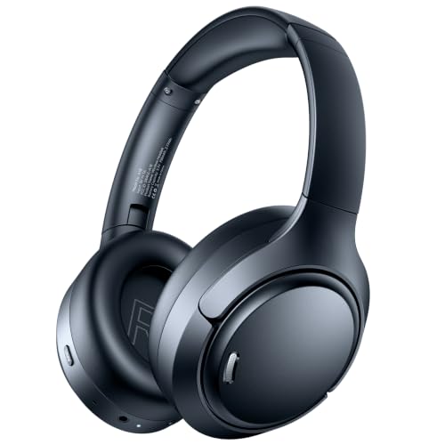 Image of Hybird Active Noise Cancelling Bluetooth 6.0 Headphones Wireless Over Ear Headphones with 45dB ANC 120H Playtime Hi Res Audio Sound 6 Mic ENC Transparency Mode Comfortable Fit for Travel Workout Work