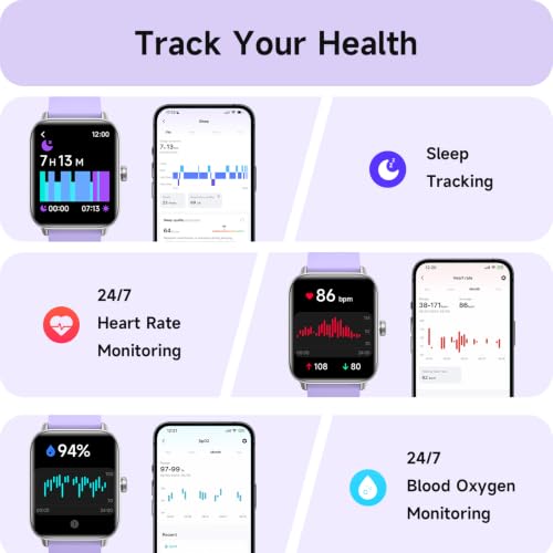 Smartwatch Damen mit Telefonfunktion,1.8" Smart Watch Fitnessuhr mit Whatsapp und Alexa,Herzfrequenz Schlafmonitor… – Ansicht 2