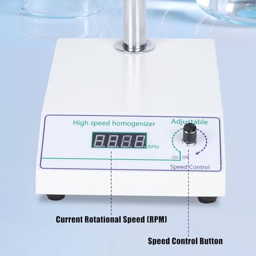 Cildon HOMOGENIZER LAB DISPERSER EMULSIFIER 8000-22000 Rpm Speed Adjustable, 5-1000Ml Processing Capacity, W/ 2 Working Heads(12Mm&18Mm, Length 120Mm) 220W Homogenizer thumb #4