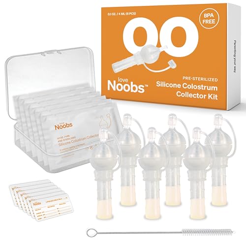 Award-Winning Colostrum Collection Kit by Love Noobs Reusable Colostrum Harvesting Kit BPA Free Breast Milk Collector Breastfeeding Essentials 6 pcs/4ml