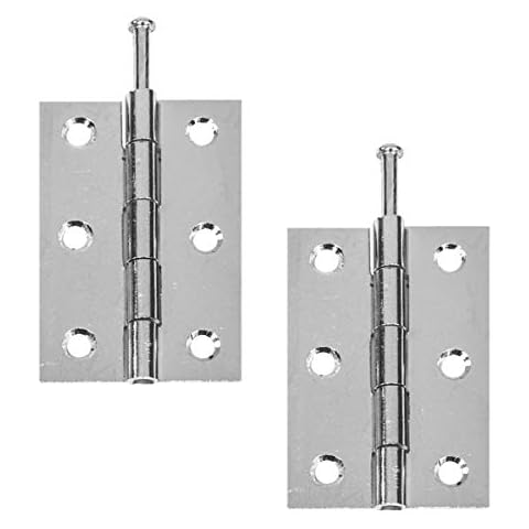 H&E™ 75mm 3" Inch Door Butt Hinges 1840 Pattern Loose Pin Polished Chrome - 1 Pair (2 Hinges) Cover