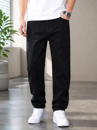 Image of Men's Comfortable Casual Denim Jeans | Men's Solid Straight Fit Jeans | Mid Rise Denim Pants | Regular Fit Stretchable Jeans