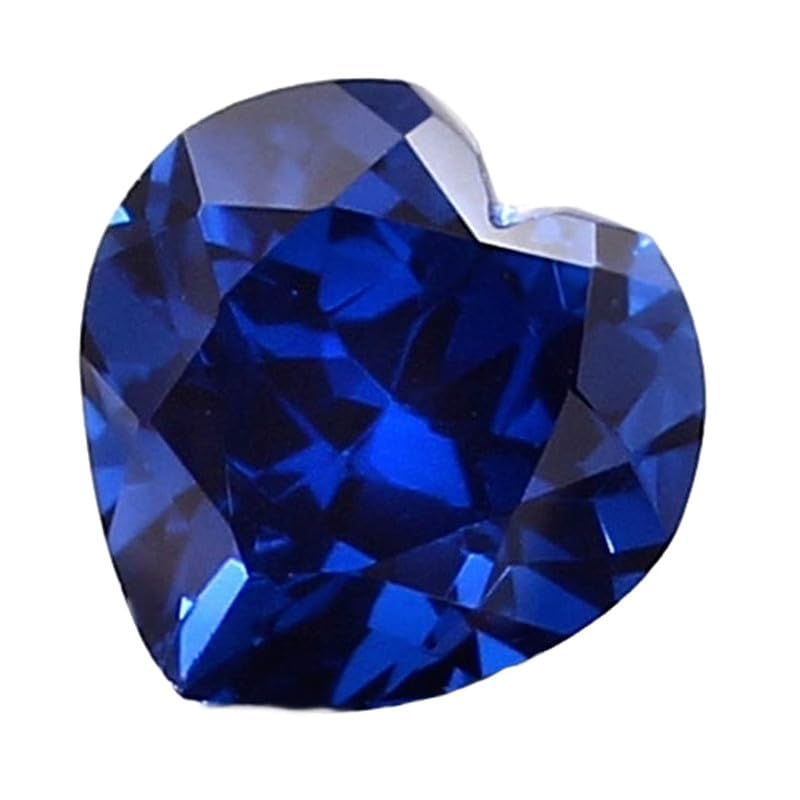 Pierre précieuse saphir bleu en cœur 10 mm pour collier cadeau