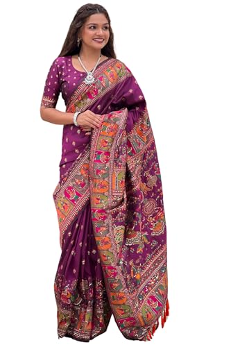 Image of SGF11 Women's Kanjivaram Pure Soft Silk Saree With Unstitched Blouse Piece