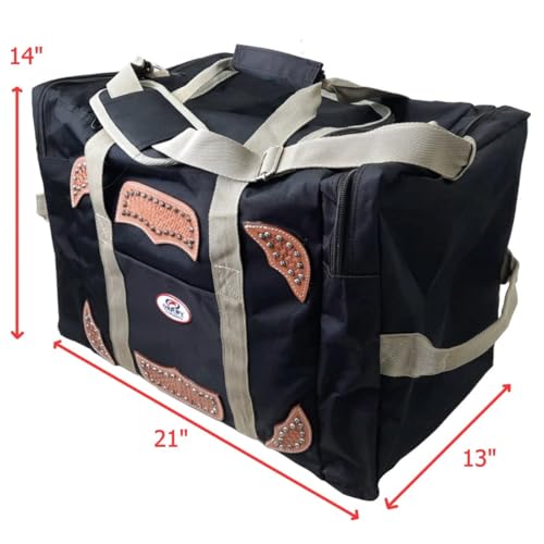 Durango Series Duffle Bag with Basket Tooled Leather Accents2