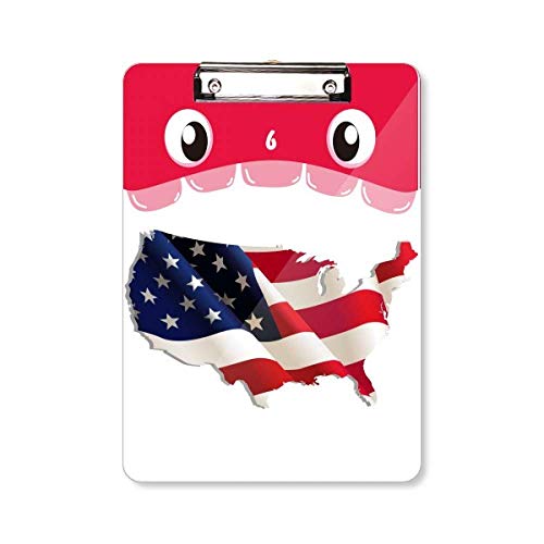 Porte-bloc A4 carte Amérique et drapeau pour vos notes de voyage