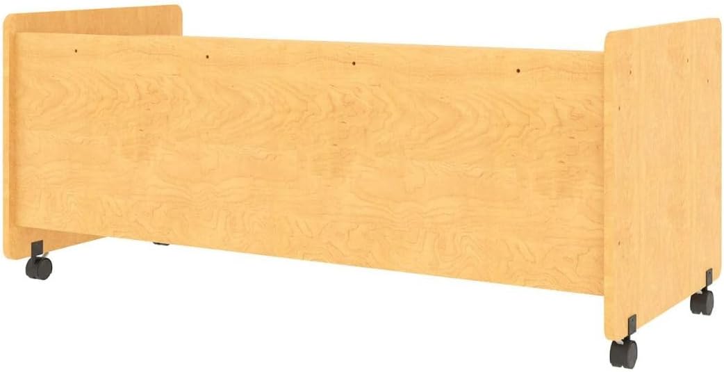 Tot Mate Double Kids Mobile Desk - Wooden Computer Station with Wheels, Ideal for Toddlers, Children's Study, Writing, Activity Table for Daycare or Classroom, 60" Wide -Ready-to-Assemble, Maple