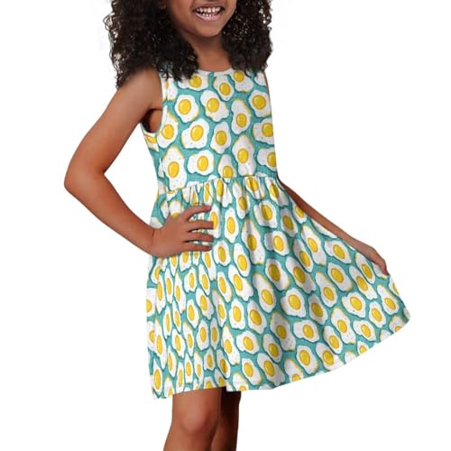 Girls Dress Sleeveless Casual Elastic Waist A-Line Midi Tank Dress with Pockets4