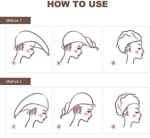 Super Absorbent Hair Drying Towels Wrap Women Girls Microfiber Dry Hair Hat Towel Turban with Button Design Quick Drying Lady Bath Head Wrap (Blue)