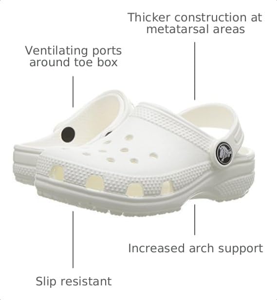 Image of Crocs Unisex-Child Classic Clogs, White, 5 Big Kid