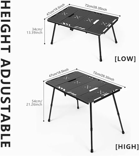 Table de camping pliante portable noire pour matériel de plein air - 4
