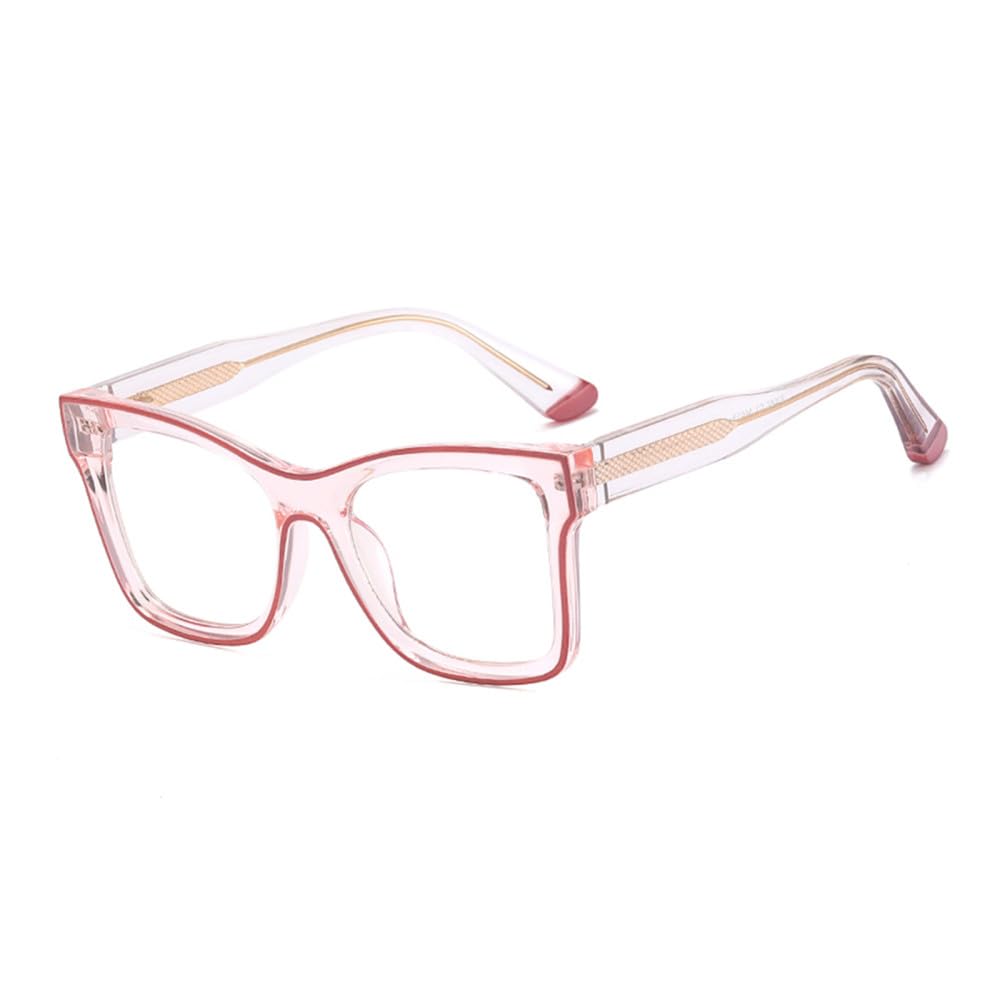 occhiali squadrati donna lenti chiare occhiali montatura donna acetato rosa trasparente