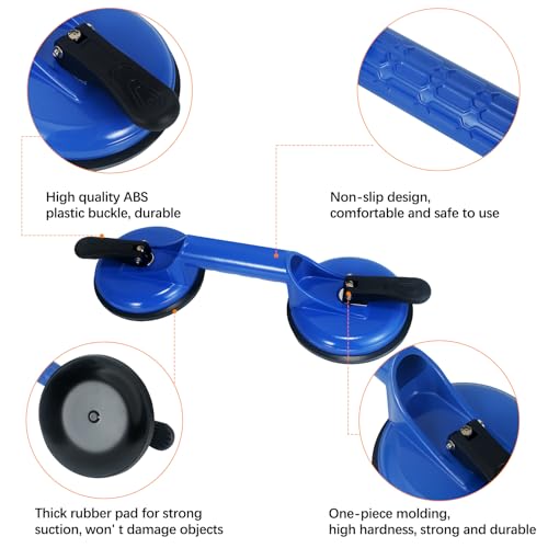 Image of Floor Gap Fixer Tool Heavy Duty Striking Surface Floor Gap Repair Tool, Aluminum Alloy Enhanced 2 Suction Cups with Double-sided Striking Points and Rubber Mallet for Laminate /Vinyl Flooring