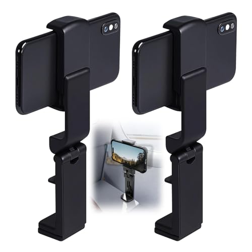 JinRuiCPeng 2 Pack Airplane in Flight Phone Holder 360 Rotatable Travel Stand Foldable Travel Phone Stand for Plane Seat and Tray Table Hands-Free Flying and Holiday Travel Essentials Adjustable