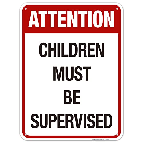 Attention Children Must Be Supervised Sign, Traffic Sign,