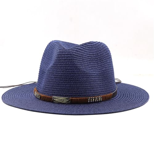 Chapeau de paille cowboy bleu L pour vos vacances au soleil et journées plage