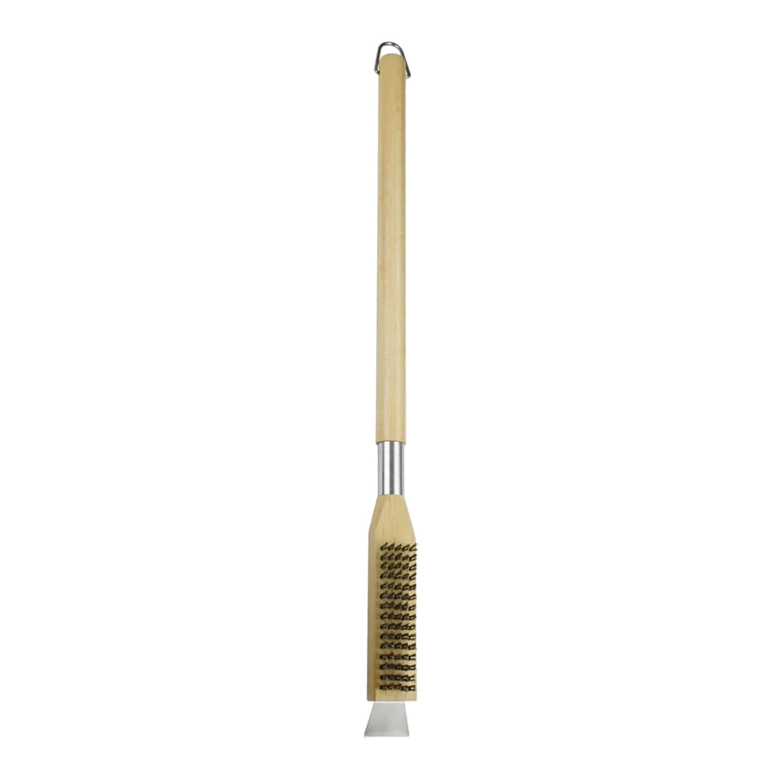 Nucelit Steel Bristles Cleaning Brush with Scraper and Removable Head for Pizza Oven Grills Stone Daily Cleaning Pizza Oven Brush