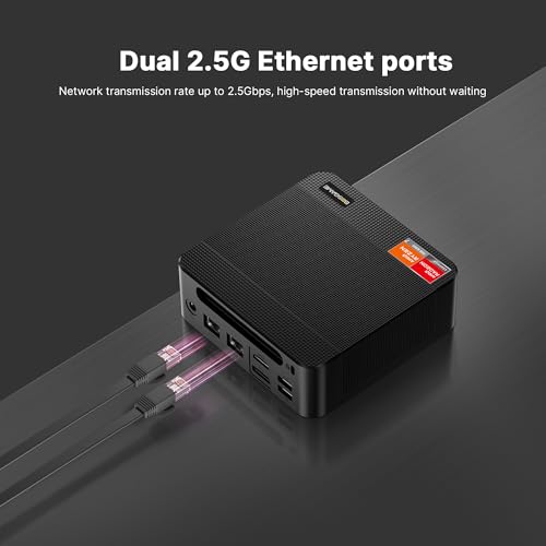 Image of BOSGAME P4 Ultra Linux Mini PC, AMD Ryzen 7 7730U 16GB DDR4, 1TB PCIe SSD, Dual LAN 2.5G & Wi-Fi 6E & BT5.2, 4K Triple Display, Ubuntu Desktop Computers for Office