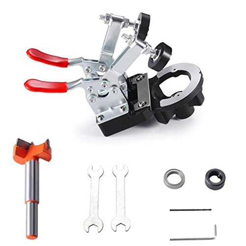 35 mm Cabinet hinge JIG Drilling Hole puncher, Locking Woodworking dowel JIG drill Guide locator for door installation household, accurate Locking Woodworking dowel JIG drill Guide Cover