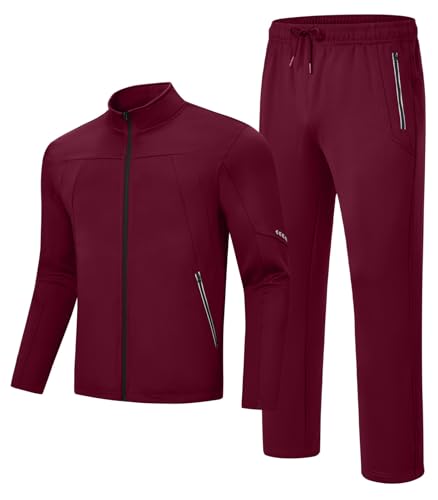 Rdruko Men's Fleece Lined Tracksuits 2 Piece Set Winter Athletic Casual Sweatsuits Full Zip Jogging Sweat Suit Sets