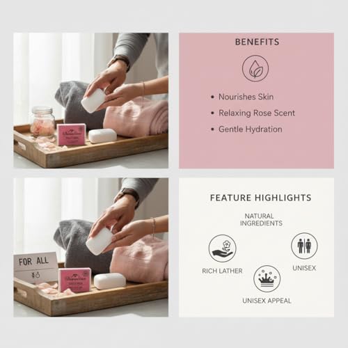 Image of Devotion | REALLY ROSE Natural Bath Soap | Pack of 6 | 75g | Natural, Moisturizing & Nourishing for Soft Skin