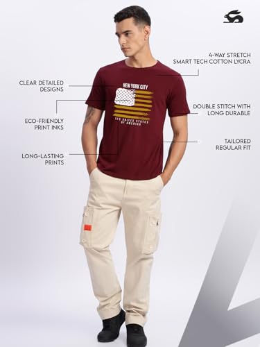 Image of ADRO Men's 100% Cotton Regular Fit T-Shirt