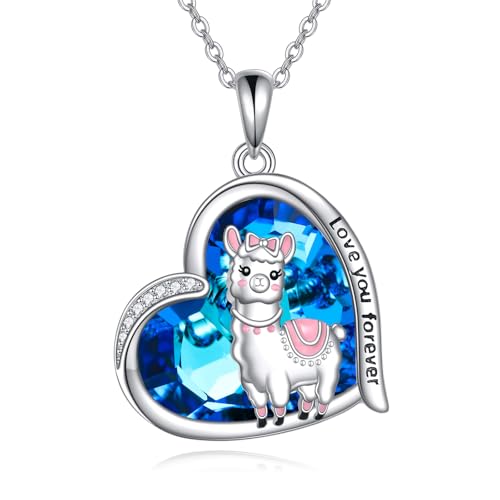 Animal Necklace 925 Sterling Silver Dachshund/Bee/Elephant/Fox/Penguin/Rabbit/Squirrel/Chicken Animals Heart Moon Pendant Cute Animals Jewellery Gifts for Women Animal Lovers