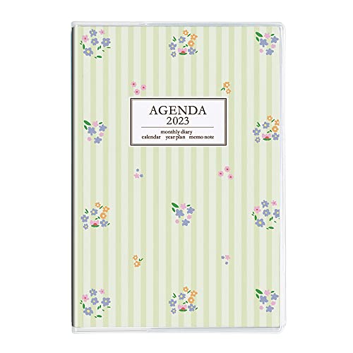【2023年度版 手帳】 ノートダイアリー2023/A6/フラワーグリーン NS-A601-23FG