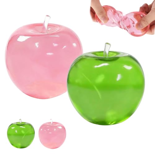 Squishy Fidget Toys 2Pcs Apple Squishy Apples Stress Balls for Adults Sensory Stress Relief Toys Squeezy Squishies Fruit Fidget for Autism Anxiety Relief