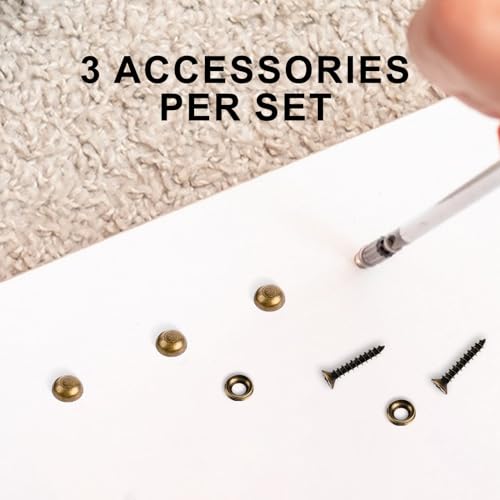 Tornillos decorativos de latón con tapa, 16 piezas, 15 mm miniatura 6
