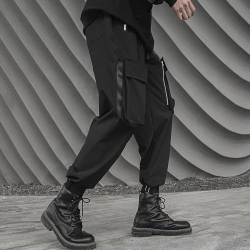 XYXIONGMAO Men's Streetwear Goth Zipper Techwear Pants Baggy Japanese Emo Tactical Cargo Men Black Cool Cyberpunk Pants Mens4