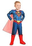 Fun Costumes Toddlers Deluxe DC Comics Superman Costume, Blue & Red Superhero Suit for Parties, Cosplay & Halloween 4T