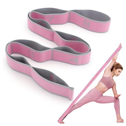 XIANGLONGY Bandas Elasticas Fitness con 8 Anillos, Cintas Elasticas Musculacion para Yoga Fitness Pilates, Adecuado para Estiramientos Corporales de Yoga y Pilates (Rosa)