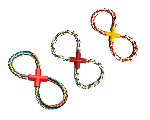 Image of Cotton Chew Dog Rope Toy, Double Ring Dog Chew Tug Toy, Medium, Multicolor