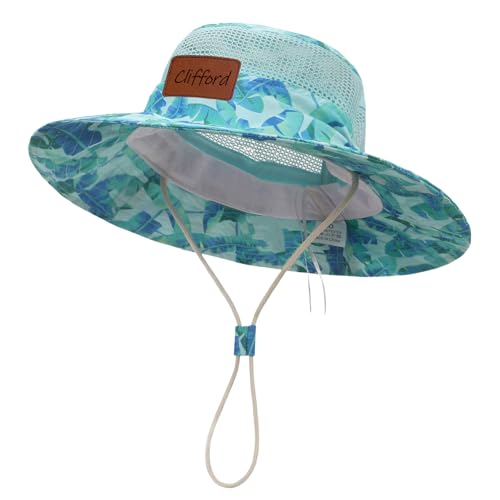 Custom Name Baby Sun Hat, Personalized Leather Label Baby Bucket Hat with Mesh Wide Brim, Toddler Beach Hat Baby Hats