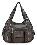 Scarleton Double Zipper Washed Shoulder Bag H133621 - Coffee