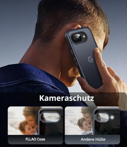 FLLAO Matt Handyhülle für Google Pixel 10a, Schwarz – Ansicht 4