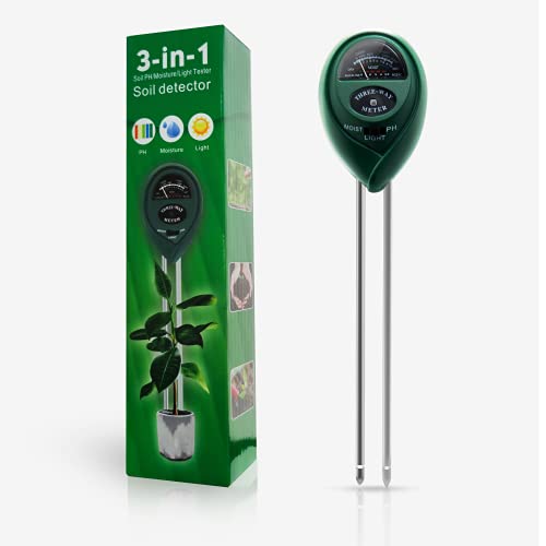 Soil Moisture Meter Plant Moisture Meter Plant Water Meter for indoor plants Soil pH Meter 3 in 1 Soil Test Kit Soil Moisture Light pH Tester for Indoor Outdoor Garden Farm Lawn (No Battery Needed)