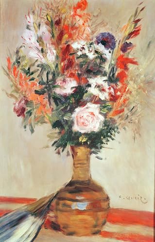 Tableaux Impressionnisme Moderne : Peinture Poster Roses Renoir Toile 60x90cm