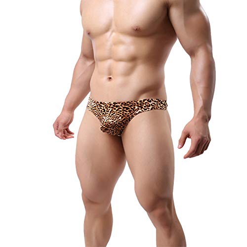 Naturemore Men's Leopard-Print Back T-Back Underwear Sexy Buttocks Thong Low-Rise Briefs3