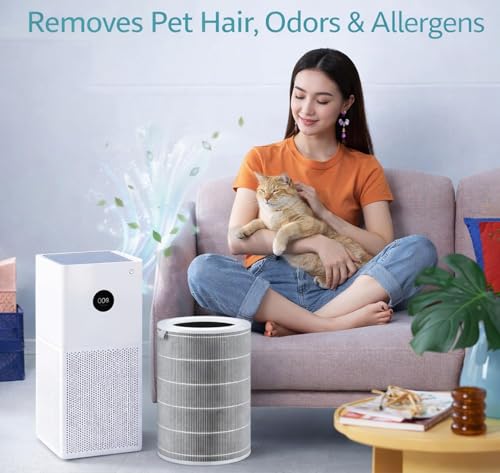 Image of Replacement Filter Compatible with Xiaomi Mi 4 Lite Air Purifier | Activated Carbon Replacement Filter | Removes PM2.5, Dust, Smoke, Odour & Allergens (MI-4 LITE FBA GREY)