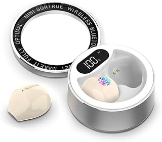 Xmenha Smallest Invisible Earbuds Wireless Bluetooth Secret Hidden Headphones for Work Comfort Small Tiny Ear Buds for Sleeping Music Mini Sleep Earbuds for Side Sleepers-Beige