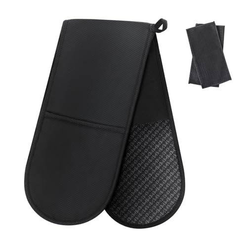 Philorn Black Double Oven Mitts