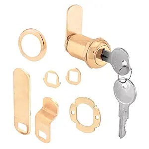 Prime-Line Products U 9946 13/16-Inch Drawer Lock, Brass Plated Die cast