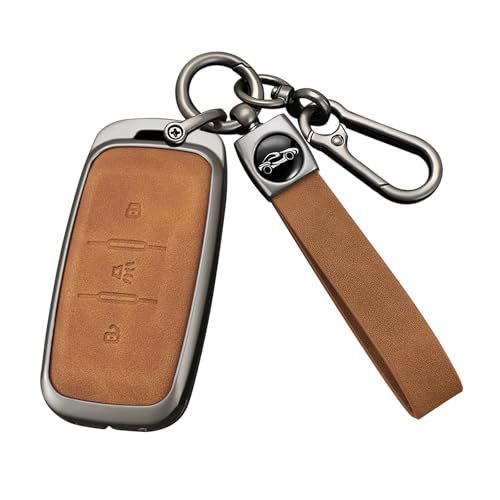 Coque de clé Chery Jetour X70 X90 X95 Plus en alliage et cuir pour télécommande 2020-2022