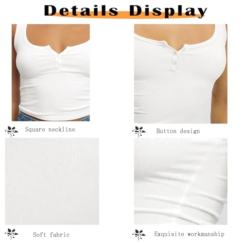 Débardeur d'été col en V en maille côtelée stretch et coupe décontractée chic - 4