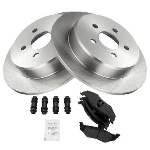 Image of TRQ Rear Semi Metallic Brake Pad and Rotor Set