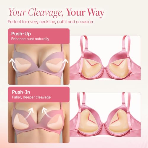 Image of Muse Saga Push Up Sticky Bra Inserts for Backless and Strapless Outfits | Strong Adhesive Double Sided Sticky Bra Inserts Push Up for Seamless Invisible Comfortable Everyday Wear and Sensitive Skin